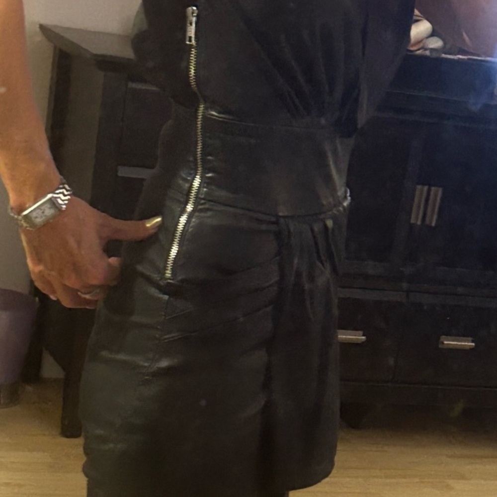 🎉3X HOST PICK🎉 IRO Luxe Genuine Leather Mini Dress —LIKE NEW - Picture 4 of 5